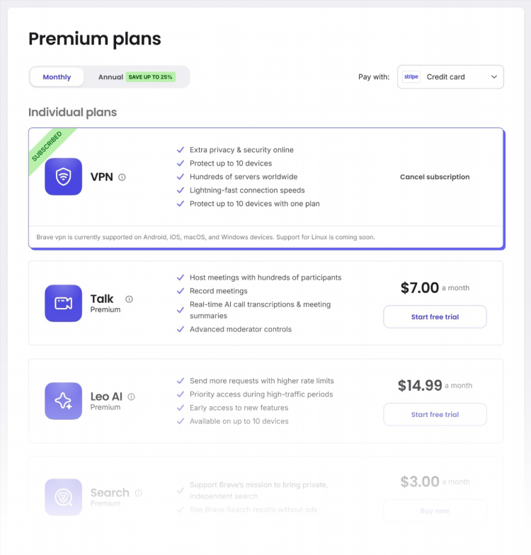 Бесплатный vpn для brave
